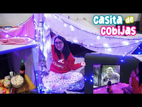 HAGO una CASITA de COBIJAS más PIJAMADA🍿