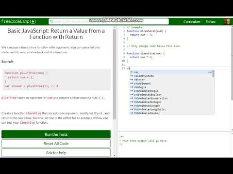 Basic Javascript Return A Value From A Function With Return Free Code Camp Dani