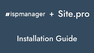 ISPmanager Website Builder — Site.pro plugin installation guide