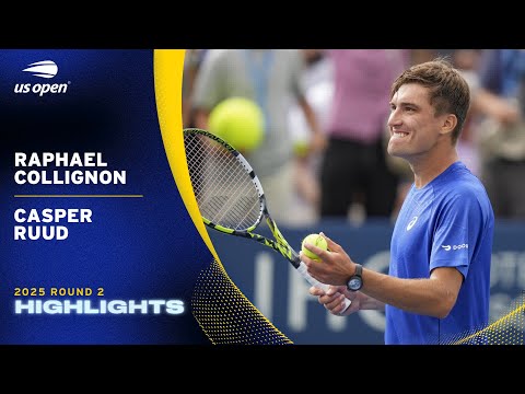 Raphael Collignon vs. Casper Ruud Highlights | 2025 US Open Round 2