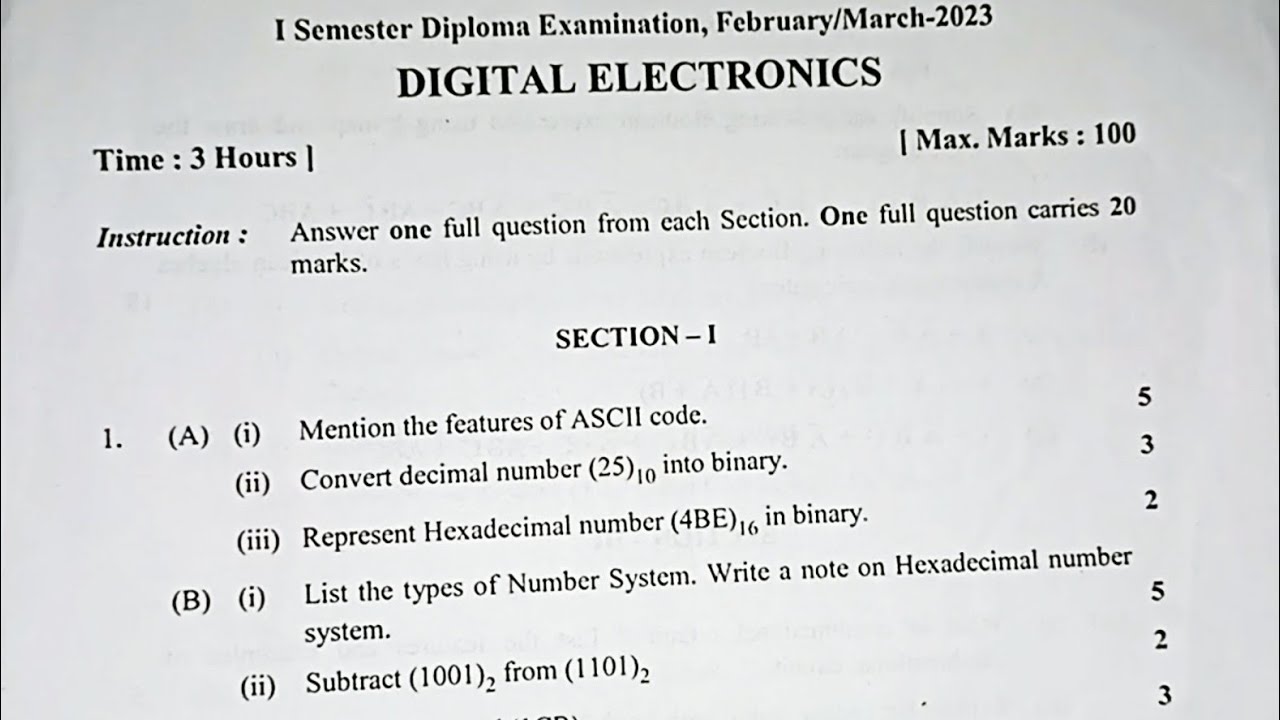 Digital electronics question paper feb - mar 2023
