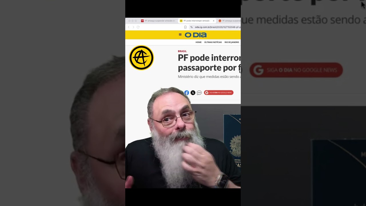 PF ameaça SUSPENDER EMISSÃO de PASSAPORTE, reclamando de FALTA de DINHEIRO, mas PASSAPORTE é PAGO!