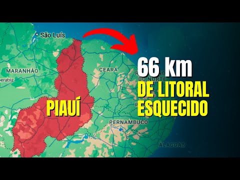 Why does the 66 km coastline of Piauí disappear from the map?