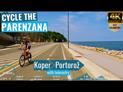 Parenzana Cycling Trail - Koper to Portorož🌞😎🚴‍♂️Indoor Cycling Video 🚴‍♂️😎🌞 with telemetry