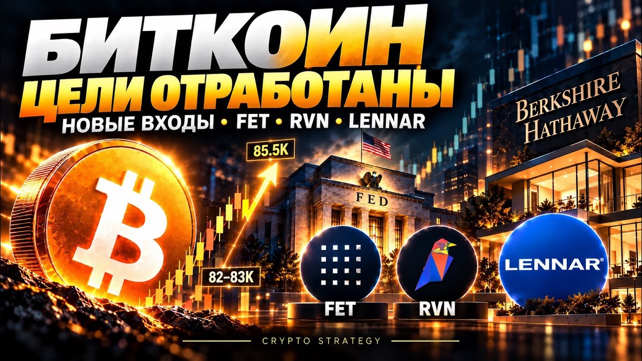 БИТКОИН ОТРАБОТАЛ ЦЕЛИ: НОВЫЕ ВХОДЫ В BTC, FET И RVN, А ТАКЖЕ LENNAR НА $2 МЛРД ОТ BERKSHIRE!