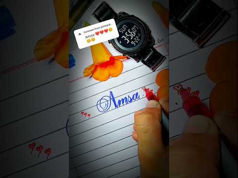 SUPPORT ME PLEASE 🥺#AMSA NAME CALLIGRAPHY # #calligraphy #support #nameart