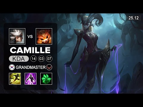 Camille vs Gnar Top - KR Grandmaster - Patch 25.12 Season 15