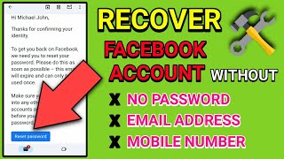 HOW TO RECOVER FACEBOOK PASSWORD WITHOUT EMAIL AND PHONE NUMBER? 2024