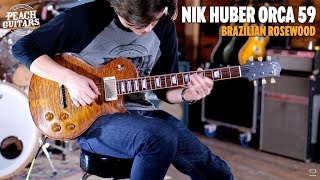 Video thumbnail for No Talking...Just Tones | Nik Huber - Orca 59 Exceptional Quilt Top w/Brazilian Rosewood FB by Peach Guitars