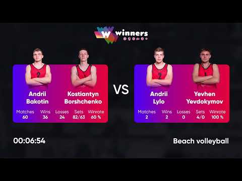 00:30 A. Bakotin / K. Borshchenko - A. Lylo / Y. Yevdokymov 12.11.2022 | Winners Beach Volleyball