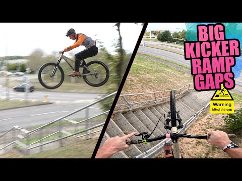 BIG KICKER RAMP GAP JUMPS WITH MY FREERIDE BIKE!