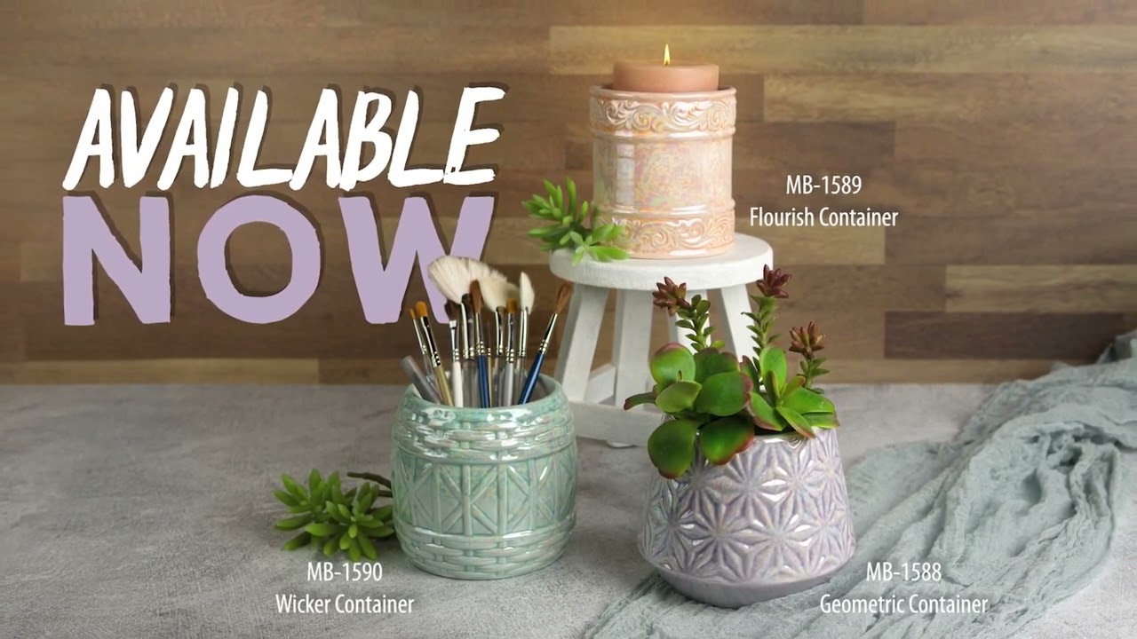 Textured Containers.  White Earthenware Bisque from Mayco