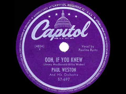 1949 Paul Weston - Ooh, If You Knew (Pauline Byrns, vocal)