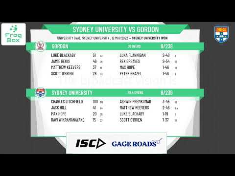 NPC - 2nd Grade - Round 17 - Sydney University v Gordon