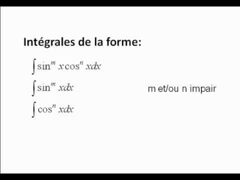 Intégration de fonctions trigonométriques contenant sinx et cosx