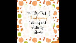 Thanksgiving Printable Set: Coloring and Activity Sheets
