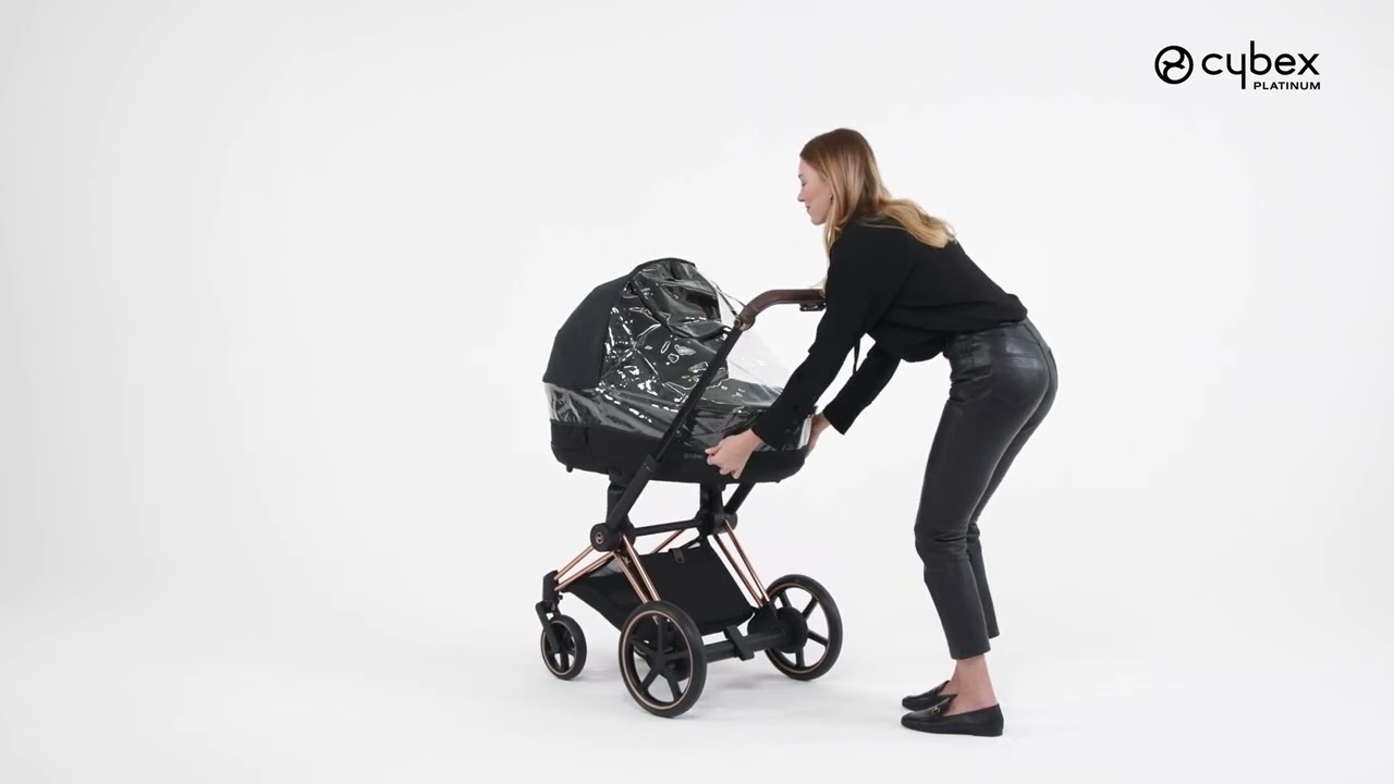 How to Attach the Rain Cover to the Lux Carry Cot I e-PRIAM Stroller Travel System I CYBEX