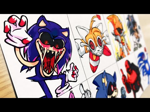 Drawing FNF - Sonic.EXE 3.0 Update / Soulless Tails / Metal Sonic-Bad Future / vs Curse