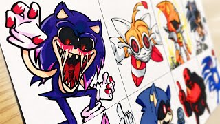 Drawing FNF – Sonic.EXE 3.0 Update / Soulless Tails / Metal Sonic-Bad Future / vs Curse