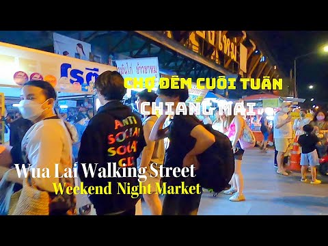 Rua de passeio de Chiang Mai/Wua Lai em Chiang Mai Tailândia