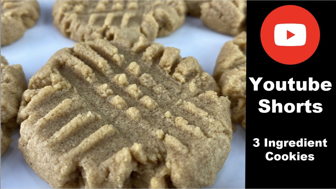 Easy 3 ingredients Peanut Butter Cookies #Shorts