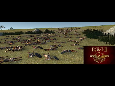 Rome Total War 2: 3200 Melee Infantry vs 80 Artillery Units [1080p]