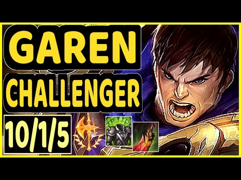 NEMESIS (GAREN) - 10/1/5 KDA MID CHALLENGER GAMEPLAY - EUW