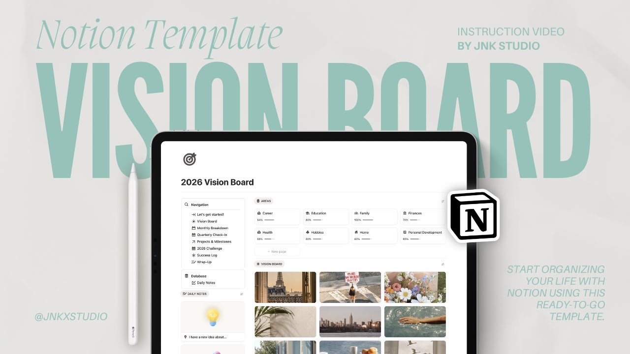 Notion Vision Board 2026: Build Your Best Year in One Template | Free Version Available