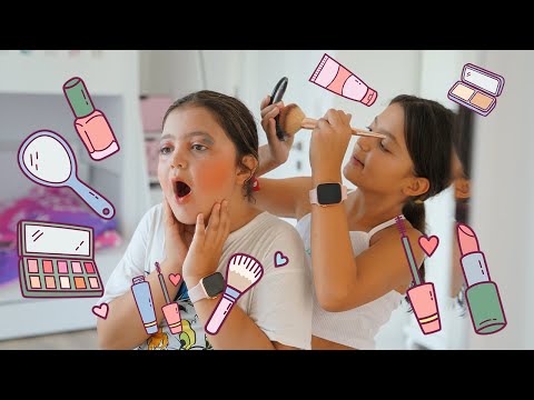 Masal and Öykü Pretend  play with make-up - Funny Kids