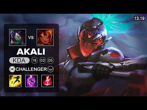 Akali vs Taliyah Mid - KR Challenger - Patch 13.19 Season 13