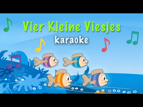 Vier Kleine Visjes 🐠 | Karaoke | Minidisco