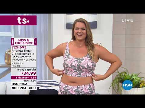 Rhonda Shear 2pack Invisible Body Bra with Removable Pads