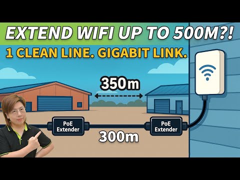 Extend PoE Beyond 350m — Full Gigabit WiFi with Just Two Extenders!