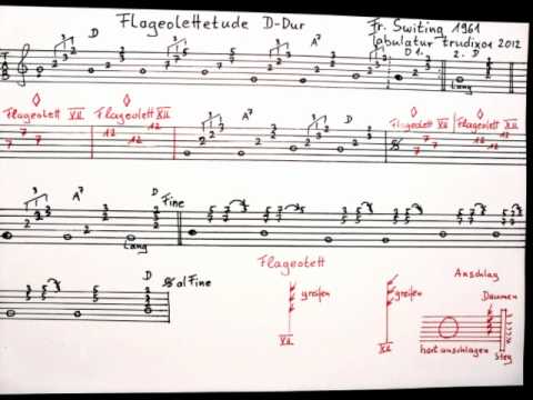 Gitarre   Flageolettstudie in D-Dur