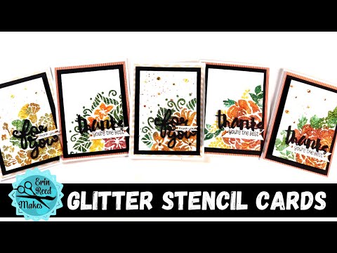 LIVE Glitter Paste Stencil Cards - Card Making Wed Series #40