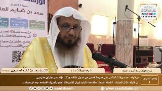 صورة 1 - شرح الورقات في أصول الفقه ( 1 ) - الشيخ سعد بن شايم الحضيري