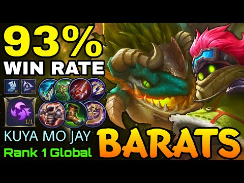 Barats 93% Win Rate Build! - Top 1 Global Barats KUYA MO JAY - MLBB