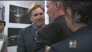 CBS2 Reporter Manhandled When He Tries To Ask Questions For Frustrated Frontier Customers