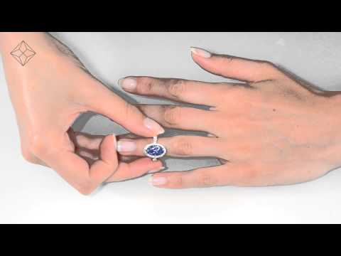 FT66 - Stunning 0.74ct Diamond 1.55ct Sapphire and 18K White Gold Cluster Ring