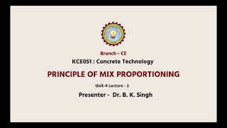 Concrete Technology Principle of Mix Proportioning Part-2 | AKTU Digital Education