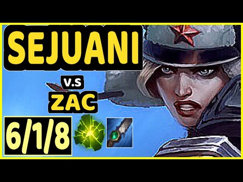 SVENSKEREN (SEJUANI) vs ZAC - 6/1/8 KDA JUNGLE CHALLENGER GAMEPLAY - NA
