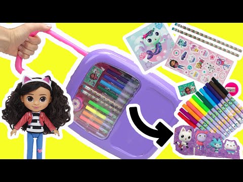 Gabby's Dollhouse DIY Activity Coloring Suitcase with Pandy Paws Dolls