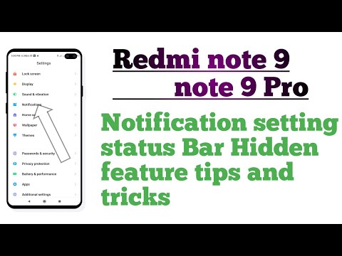 Redmi note 9, note 9 Pro Notification setting and status Bar setting Hidden features tips and tricks