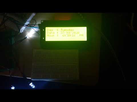 Seeeduino Xiao with MCP23017 neopixel 2004 lcd display and ds3231 rtc