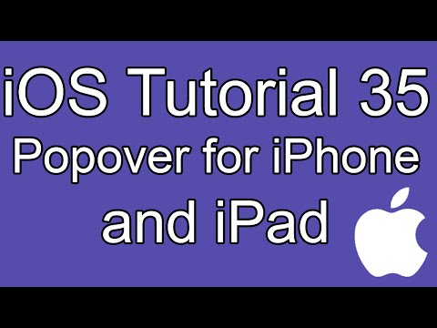 iOS Tutorial - Part 35 - Popover for iPhone and iPad