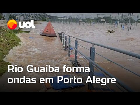 Enchente no Rio Grande do Sul: Guaíba forma ondas em Porto Alegre; veja vídeos