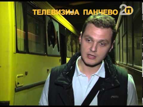 TV Pančevo - Kamenovan autobus ATP-a