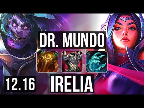 MUNDO vs IRELIA (TOP) | Rank 8 Mundo, 9/2/6, 300+ games, Dominating | KR Master | 12.16