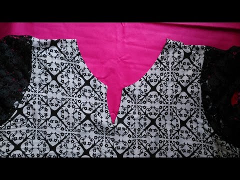 Kurti neck design cutting and stitching easy tutorials for beginners Video
