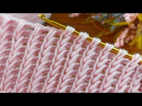 This Tunisian crochet stitch is very stylish/easy Tunisian crochet pattern explanation #crochet